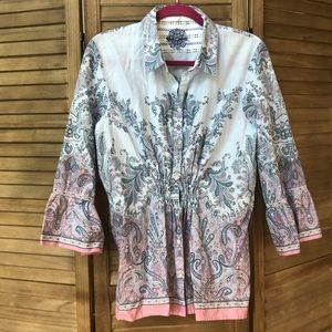 Robert Graham Paisley Blouse with Bell Sleeves